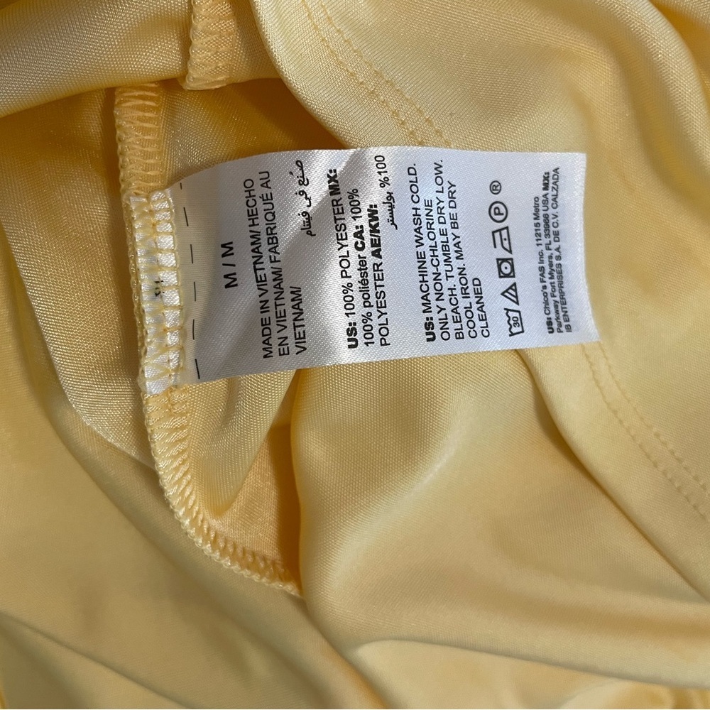 White House Black Market Yellow One-Shoulder Layered Top, Flutter Sleeve, Size M - Picture 7 of 7